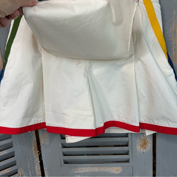 Tory Burch Pleated Color Trim Skort Off White Sz 12 - Picture 4 of 15